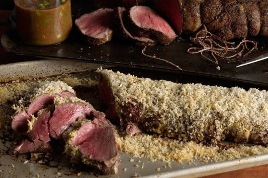 Porcini Crusted Beef Tenderloin with Truffle Butter Sauce - Angel's Salumi & Truffles