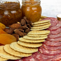 Angel’s Salumi and Truffles – Pre-Sliced Italian Toscano Salami served on a Charcuterie Board with Antipasti
