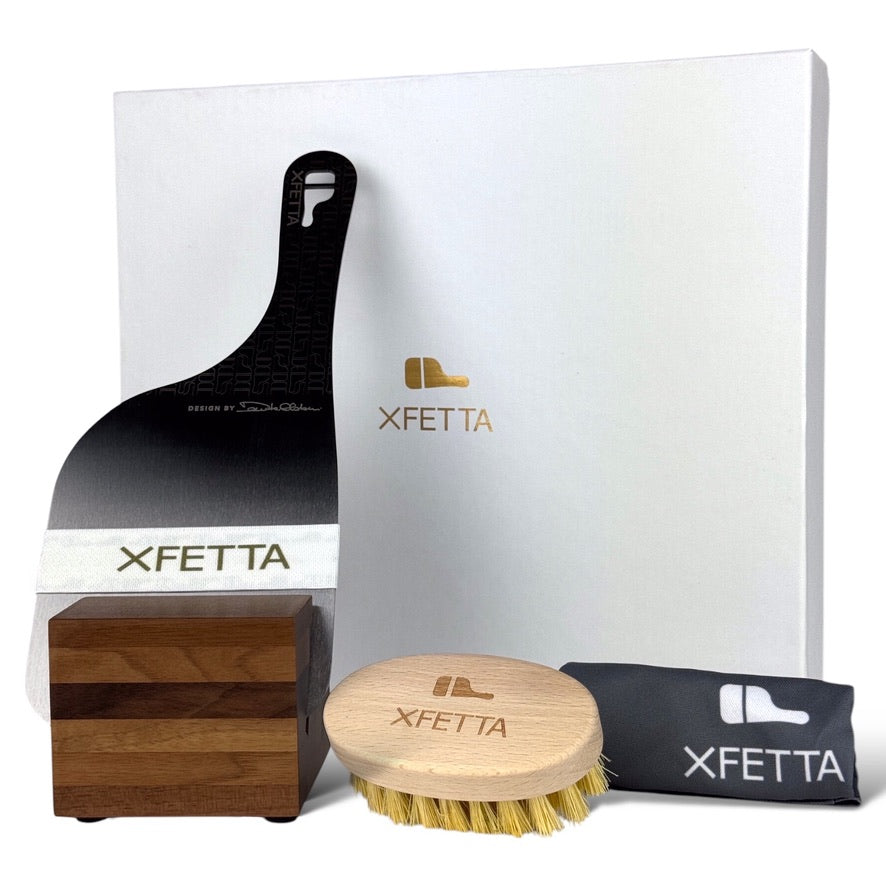 XFETTA Professional Truffle Slicer Gift Set – A luxurious collaboration between Chef Davide Oldani and Ambrogio Sanelli, featuring a Nitro-B steel blade, truffle glove, brush, and walnut base for precise, flawless truffle slicing. Designed and crafted in Italy for gourmet enthusiasts and professional chefs.