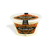 Black Truffle Butter, 2.5oz tub, made from Californian grass-fed cows, blended with 5% black truffle purée, truffle peelings, and sea salt for a rich, luxurious flavor.