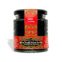 Maison Crayssac Black Truffle Pearl Caviar, 200g, crafted with 98% Pure Black Winter Truffle juice and squid ink, ideal for elegant garnishes and sophisticated culinary creations.