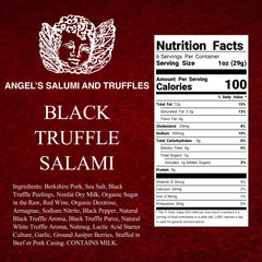 Angel’s Salumi and Truffles – Black Truffle Salami Ingredients and Nutrition Facts, Gluten-Free, Antibiotic-Free, Hormone-Free