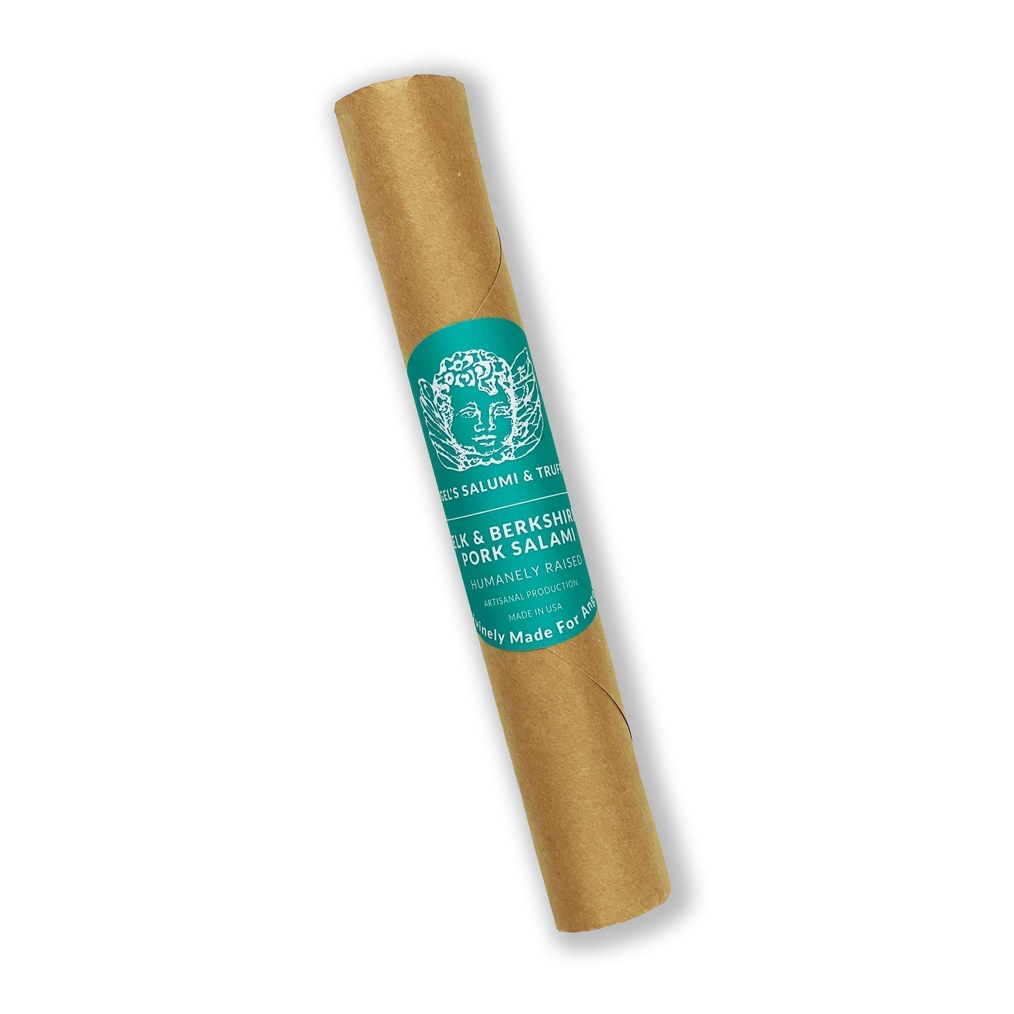 Angel’s Salumi and Truffles – Elk Salami with Berkshire Pork, Shelf-Stable Gourmet Charcuterie with Natural Pork Casing