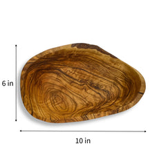 Olive Wood Oval Bowl (10in)
