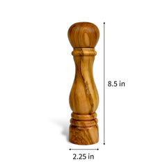 Rustic Olive Wood Salt or Pepper Mill (8.5"H x 2.25"D)