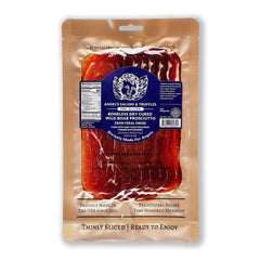 Angel’s Salumi and Truffles – Pre-Sliced Wild Boar Prosciutto, 3oz, Dry-Cured, Aged 6 Months with Sea Salt & Sugar