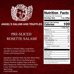 Angel’s Salumi and Truffles – Pre-Sliced French Rosette Salami, 3oz, No Antibiotics, Hormones, or MSG, Gluten-Free