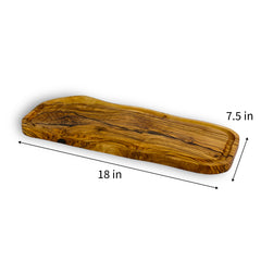 Olive Wood Rustic Oval Cutting Board (18in x 7.5in)