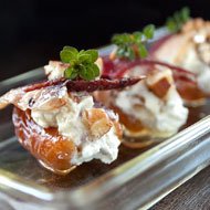 Goat Cheese & Pesto Stuffed Dates with Duck Prosciutto - Angel's Salumi & Truffles