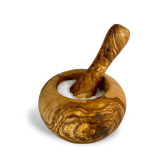 Rustic Olive Wood Mortar & Pestle (6"D x 3.5"H)