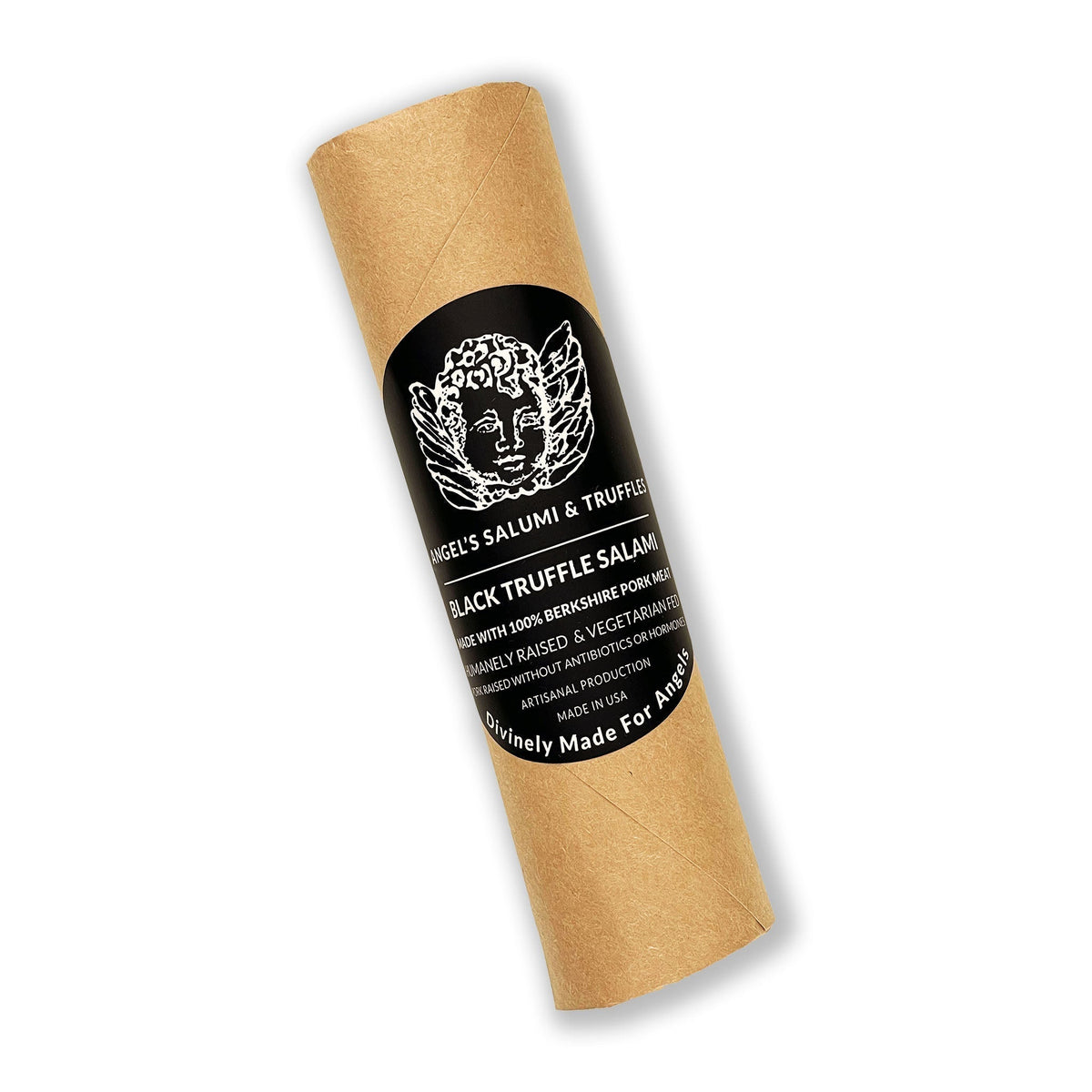 Angel’s Salumi and Truffles – Black Truffle Salami, 100% Berkshire Pork with Perigord Truffles, Shelf-Stable Gourmet Charcuterie