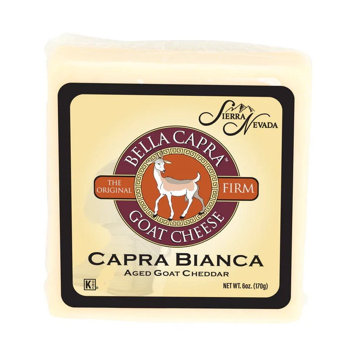 Capra Bianca Aged Goat Cheddar Cheese (6oz)
