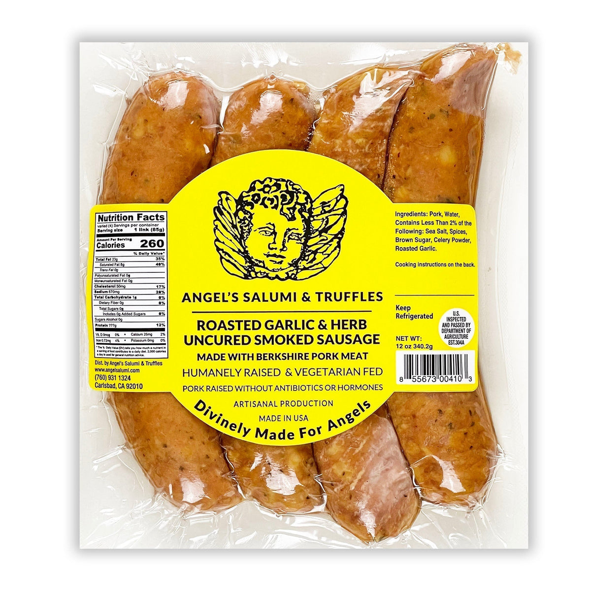 Roasted Garlic & Herb Uncured Smoked Bratwursts (12oz)