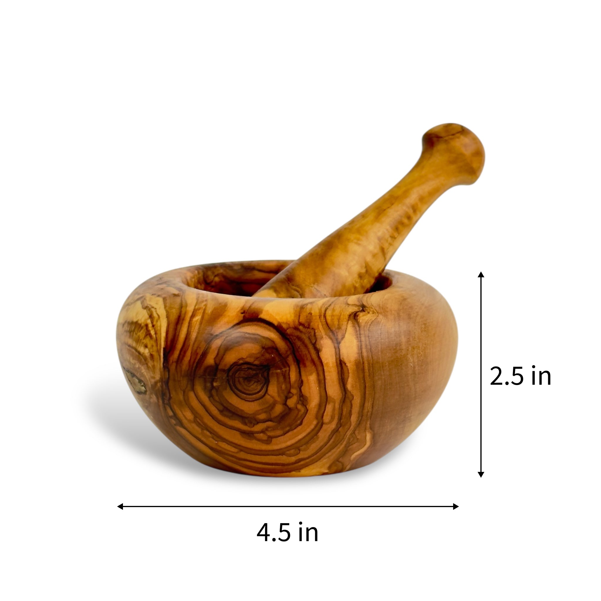 Rustic Olive Wood Mortar & Pestle