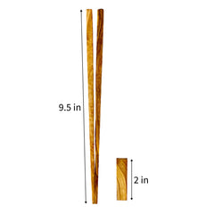 Olive Wood Japanese Chopsticks with Stand (9.5in)