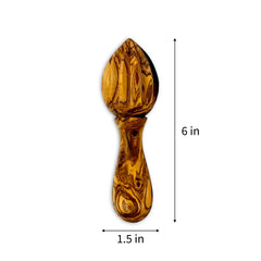 Rustic Olive Wood Lemon Juicer (6" Handheld Citrus Reamer)