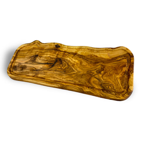 Olive Wood Rustic Oval Cutting Board (18in x 7.5in)