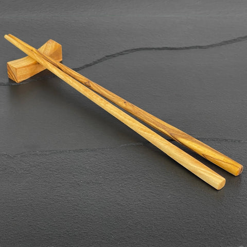 Olive Wood Japanese Chopsticks with Stand