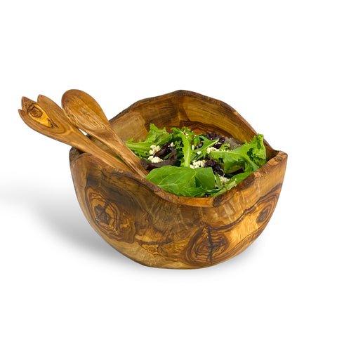 Olive Wood Salad Serving Set (2-Piece Set, 12in)