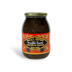 Maison F. Crayssac Truffle Paste in a 35.2 oz jar, featuring a rich blend of finely minced truffles crafted in Italy for gourmet cooking and luxurious flavor enhancement.