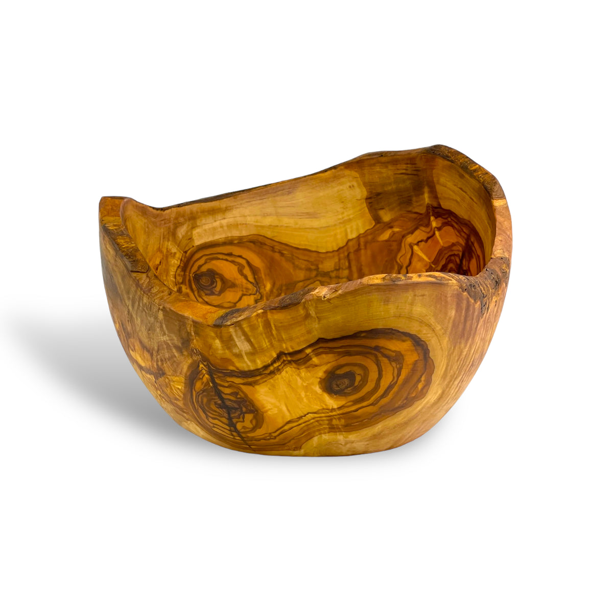 Large Rustic Olive Wood Bowl (12"D x 6"H)